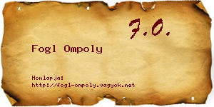 Fogl Ompoly névjegykártya